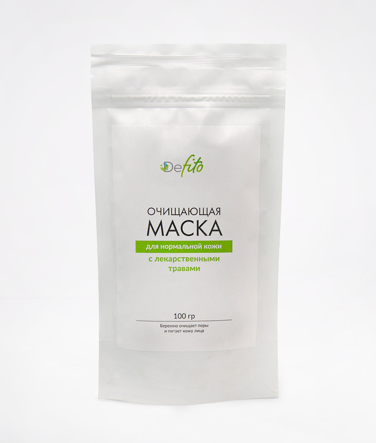 Очищающая маска для лица из бентонитовой глины, 100% натуральных лекарственных трав и древесного активированного угля.
